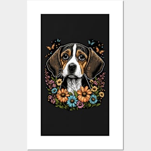 Beagle and Butterflies Posters and Art